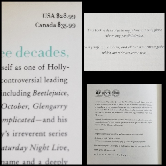 Alec Baldwin Nevertheless - a memoir book - Picture 8 of 8